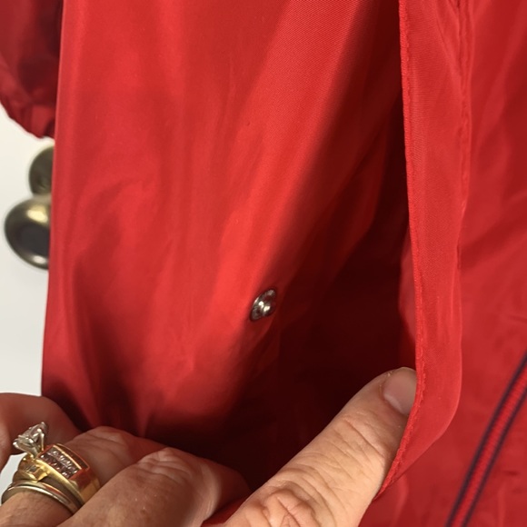 Tommy Hilfiger red hooded, long sleeved, full length zipper jacket medium. - Picture 6 of 9